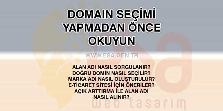 domain seçimi