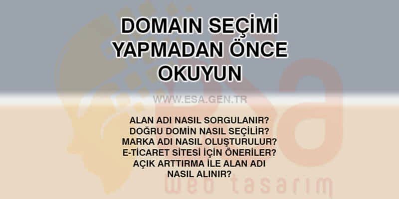 domain seçimi